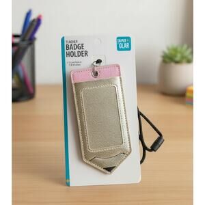 Pen+Gear Pencil-Shaped Teacher badge holder Pink/Gold